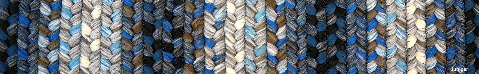 Wool - Polyester - Blue Braided Rugs
