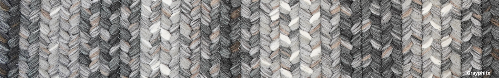 10 x 10 - 2.5 x 6' - Grey Braided Rugs