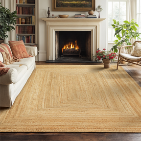 Room George Natural Jute Braided Rectangular Rugs