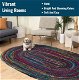 Bohemian Blue Polyester Braided Oval Rugs