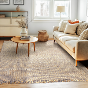 Room River Rock Jute And Wool Farmhouse Rug