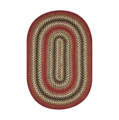 Chester Red Jute Braided Oval Rug farmhouse country style
