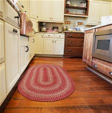 Apple Pie Red Braided Oval Rugs