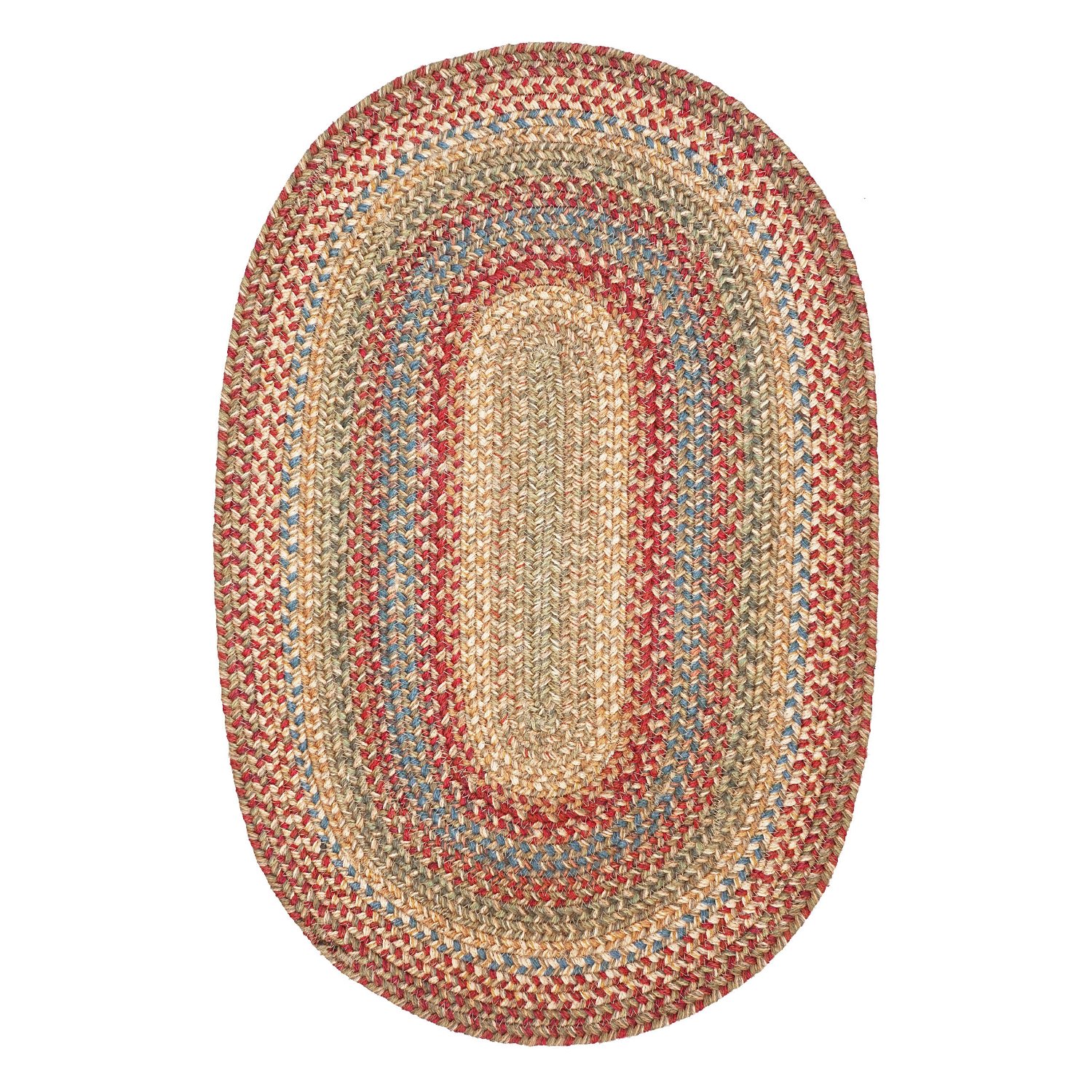 Homespice Decor - 20 x 30 Oval Chester Jute Braided Rug: Area Rugs