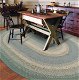  blue braided cotton braided oval rug for dining room
