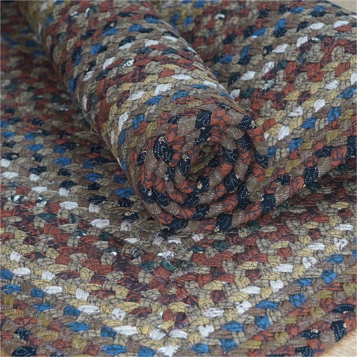 Biscotti Multi Color Rectangular Cotton Braided Rugs Reversible