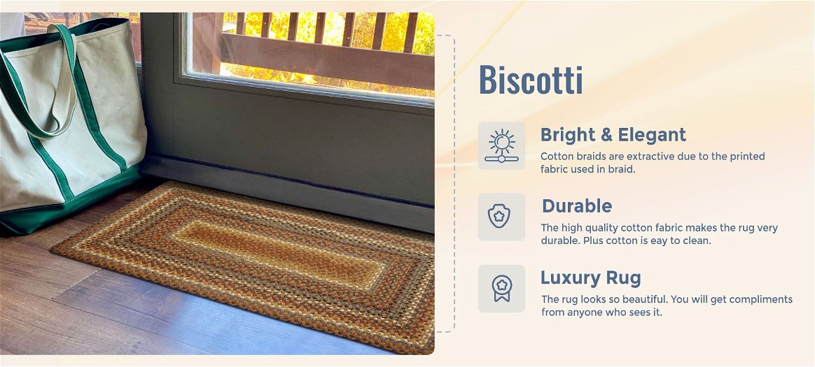 Biscotti Multi Color Cotton Braided Rug qualities