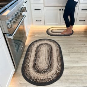 Room Black Mist Ultra Durable Small Braided Oval Rugs In Set