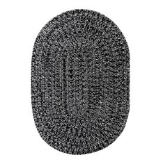 Black Outdoor Braided Oval Rug