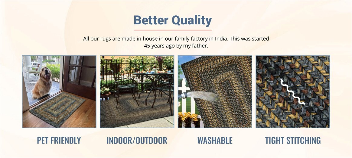 qualities of Black Forest Outdoor Braided Rectangular Rug