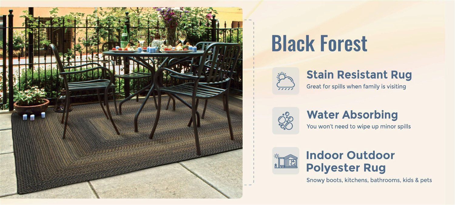 benefits of Black Forest Outdoor Braided Oval Rug