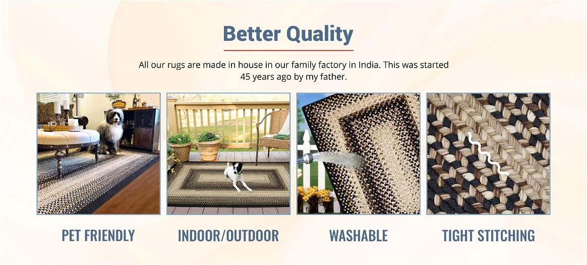 Qualities of Black Mist Black-Brown-Cream Rectangular Indoor/Outdoor Braided Rug