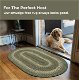 Green Indoor/Outdoor Braided Oval Rug for Entryway