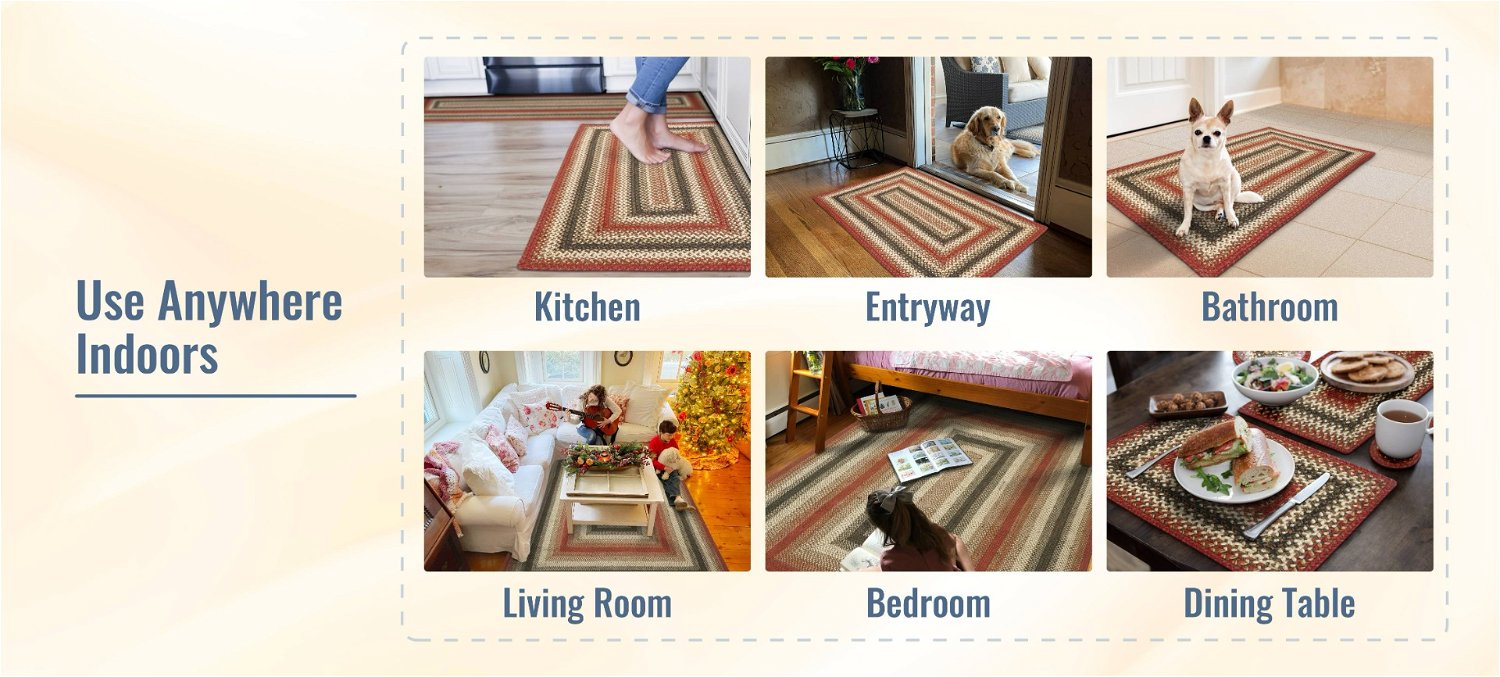 Chester Red Jute Braided Rectangular Rug can be used anywhere indoors