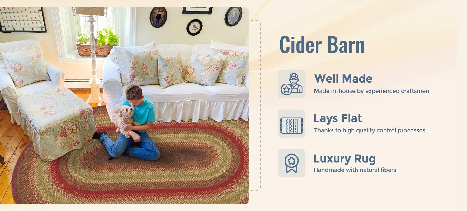 Cider Barn Red Jute Braided Oval Rug benefits
