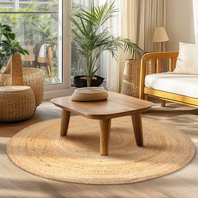 Room Circa Natural Jute Tan Round Braided Rug