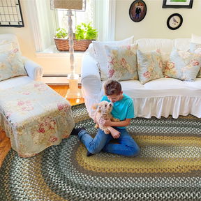Room Cocoa Bean Black, Grey Braided Rug