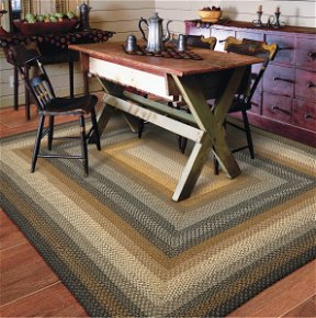 Room Cocoa Bean Black, Grey Cotton Braided Rugs