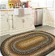 Cocoa Bean Black - Grey Cotton Braided Oval Rug for kitchen