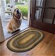 Cocoa Bean Black - Grey Cotton Braided Oval Rug for entryway