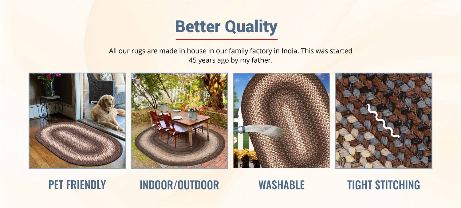 Qualities of Driftwood Brown Indoor/Outdoor Braided Oval Rug