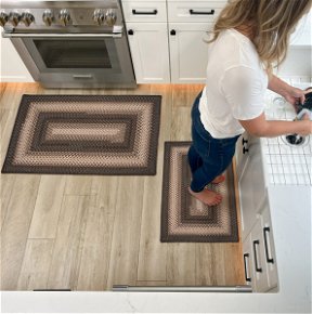 Room Driftwood Brown Ultra Durable Small Braided Rugs In Set