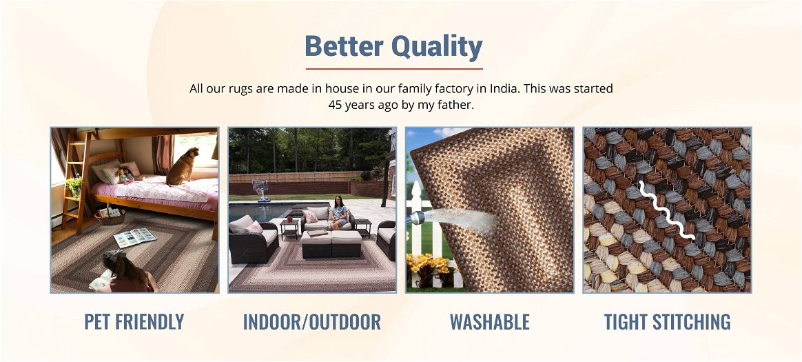 Qualities of Driftwood Brown Indoor/Outdoor Braided Rectangular Rug