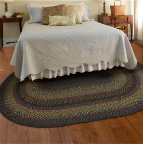 Room Enigma Black - Grey Cotton Braided Oval Rugs