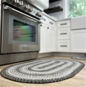 Room Graphite Grey Ultra Durable Small Braided Rugs Oval In Set