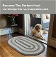 Graphite Grey Indoor/Outdoor Braided Oval Rug for entryway