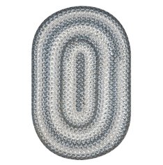Graphite Grey Ultra Durable Braided Oval Rug