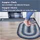 Blue Indoor/Outdoor Braided Washable Oval Rug for Kitchen