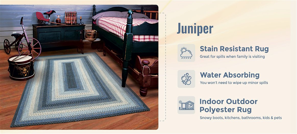 Juniper Blue Indoor/Outdoor Braided Rectangular Rug benefits