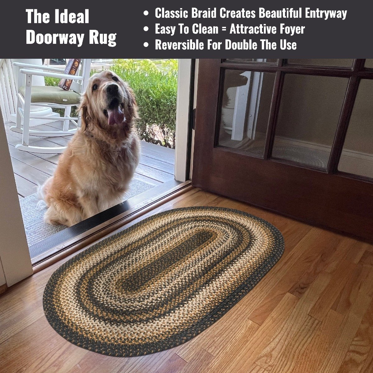 Homespice 2x3' Brown Oval Braided Rug. Harvest Brown Jute Oval Rug. Uses-  Entryway Rugs, Kitchen Rugs, Bathroom Rugs. Reversible, Rustic, Country,  Primitive, Farmhouse Decor Rug : : Home