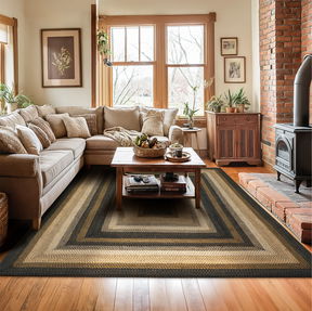 Room Kilimanjaro Black Braided Jute Rugs