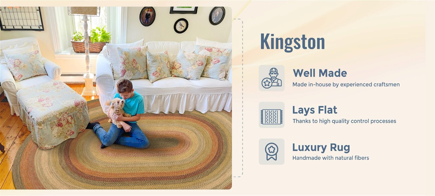 Kingston Multi Color Jute Braided Oval Rug benefits