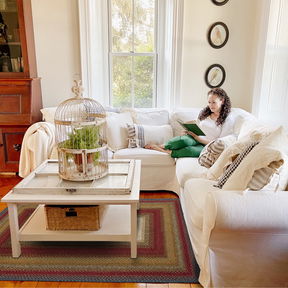 Room Log Cabin Step Multi Color Braided Rugs