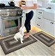 brown-gray kitchen rug set