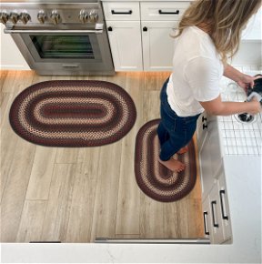 Room Montgomery Black - Burgundy Ultra Durable Braided Oval Rug In Sets