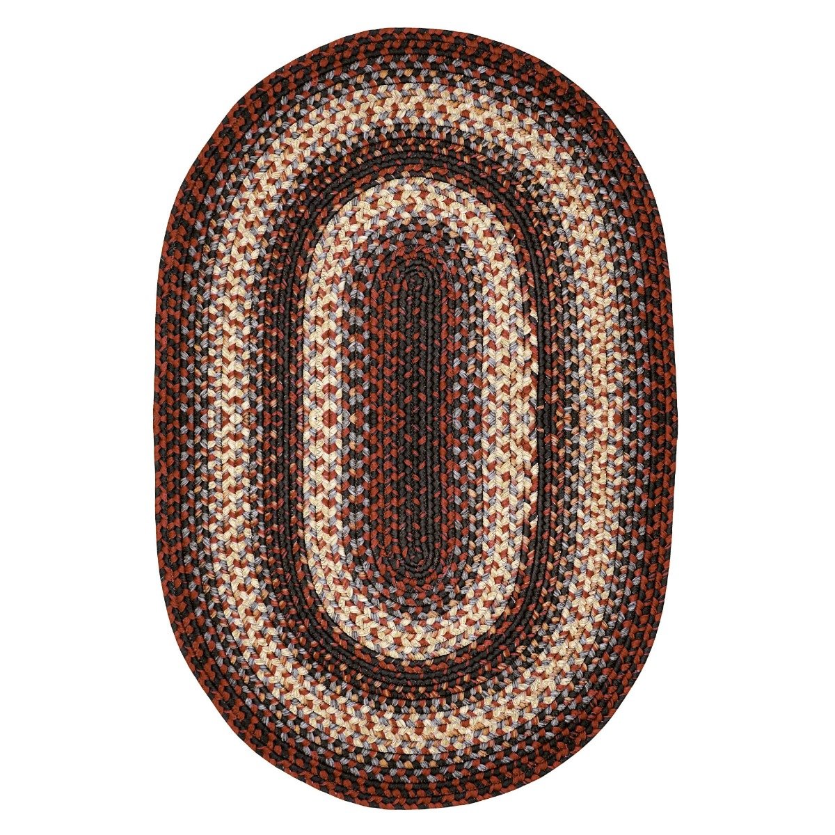 Rainforest Multi Color Ultra Durable Braided Oval Rugs