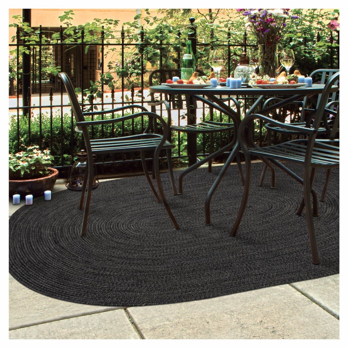 Midnight Moon Brown - Grey Ultra Durable Braided Oval Rugs