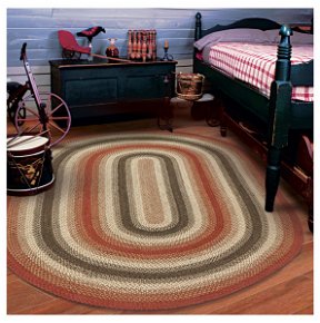 Room Chester Red Braided Oval Rug