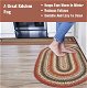 Red Braided Oval Rug for Kitchen