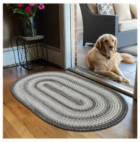 Graphite Grey Braided Oval Rugs