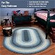 Blue Indoor/Outdoor Braided Washable Oval Rug for Bedroom