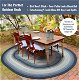 Blue Indoor/Outdoor Braided Washable Oval Rug for Outdoor Deck and Patio