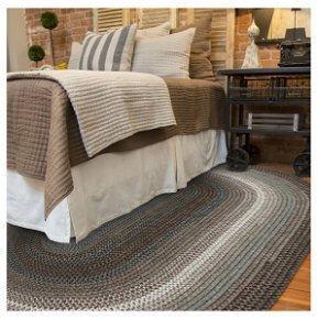 Midnight Moon Brown - Grey Ultra Durable Braided Oval Rugs