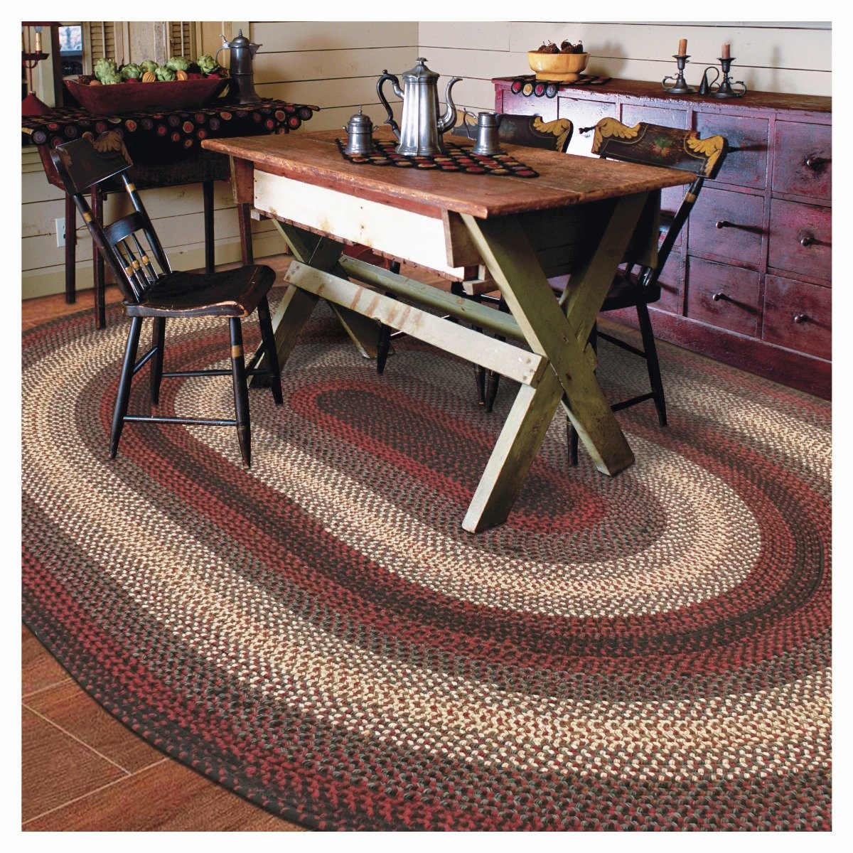 Homespice Juniper 6x9 Braided Rug and Oval Braided Rug, Large Indoor  Outdoor Rugs, Washable Rug for Dining Room, Living Room, Bedroom Room