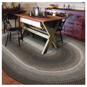 Room Midnight Moon Brown - Grey Ultra Durable Braided Oval Rugs