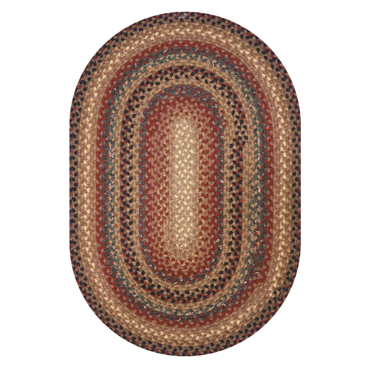 Cocoa Bean Black - Grey Cotton Braided Oval Rugs